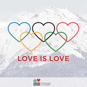 Love is Love Olympic Games share graphic