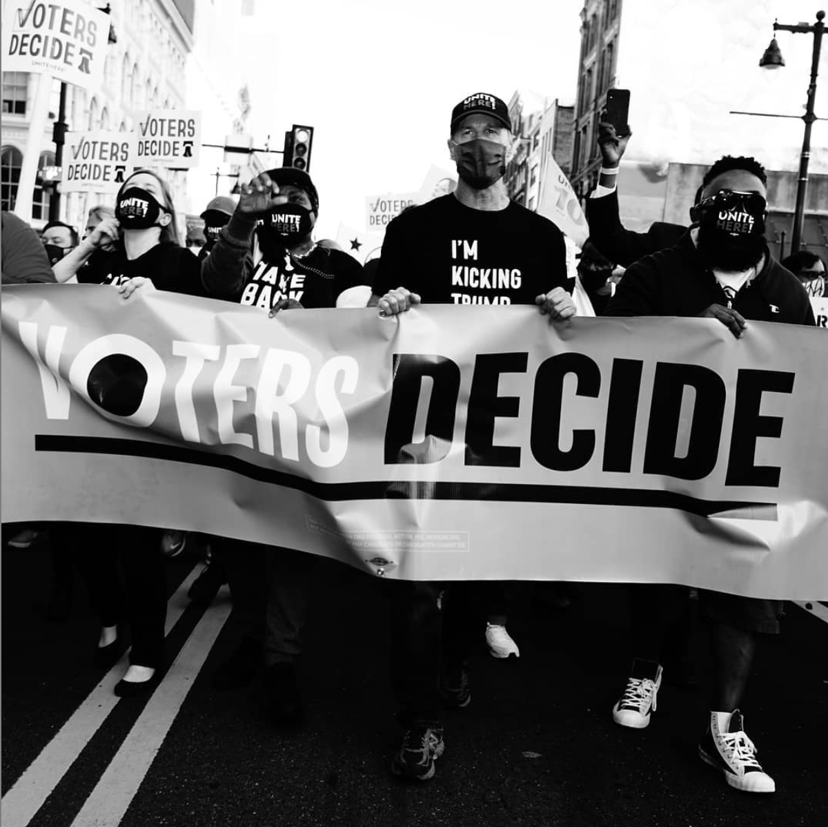 Group of protestors holding 